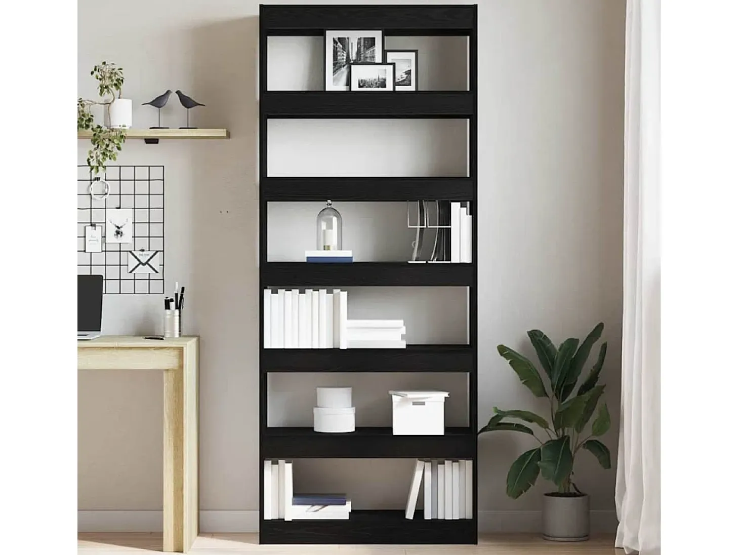 Estantería Roble negro 80 x 30 x 198 cm Madera contrachapada