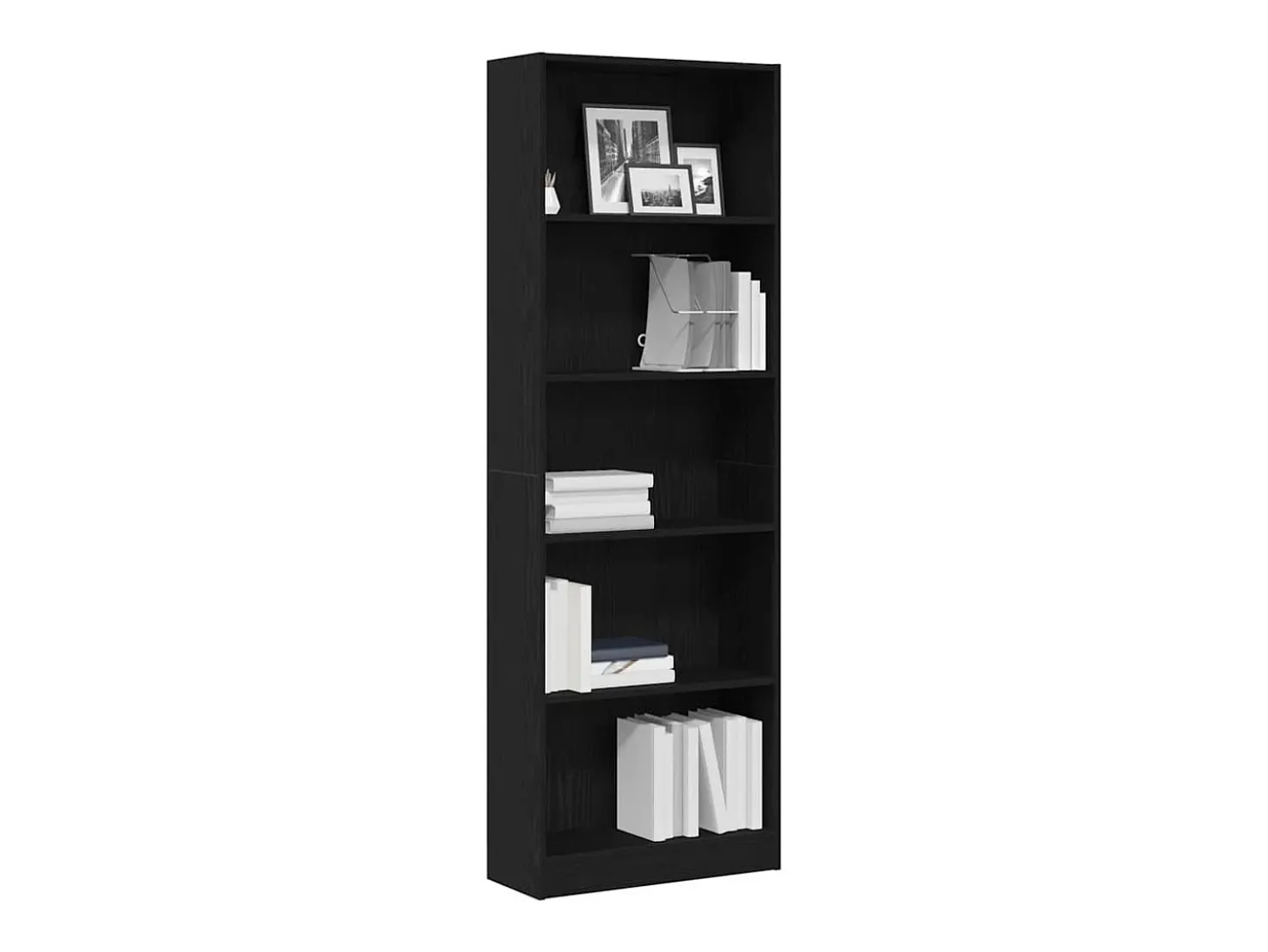 Estantería Roble negro 60 x 24 x 176 cm Madera contrachapada