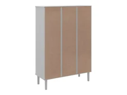 Estantería SENJA aspecto ratán madera pino blanco 90x35x130 cm