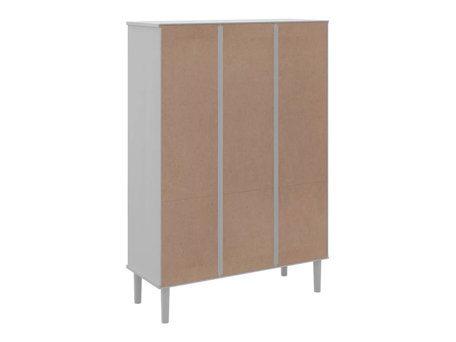 Estantería SENJA aspecto ratán madera pino blanco 90x35x130 cm