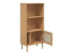 Estantería SENJA aspecto ratán madera pino marrón 60x35x130 cm