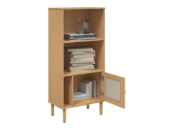 Estantería SENJA aspecto ratán madera pino marrón 60x35x130 cm