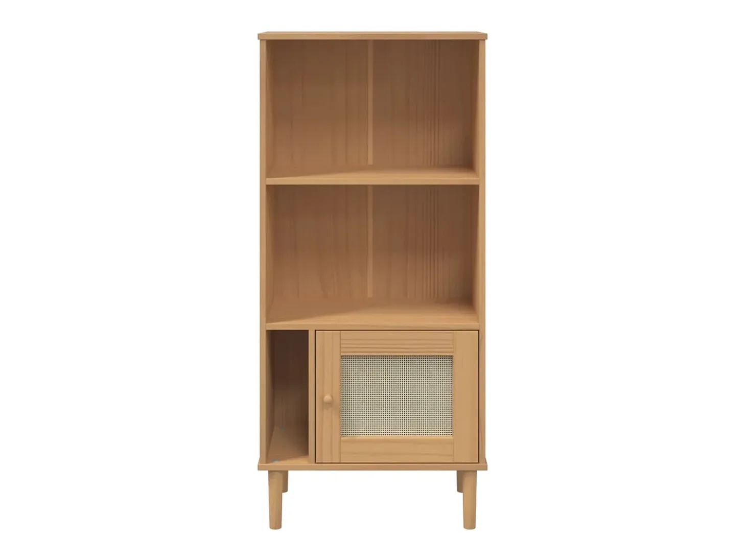 Estantería SENJA aspecto ratán madera pino marrón 60x35x130 cm