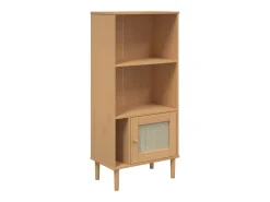 Estantería SENJA aspecto ratán madera pino marrón 60x35x130 cm
