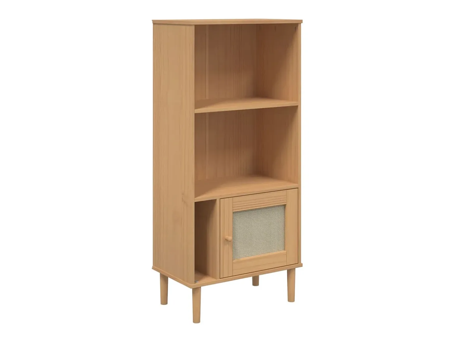 Estantería SENJA aspecto ratán madera pino marrón 60x35x130 cm