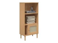 Estantería SENJA aspecto ratán madera pino marrón 60x35x130 cm