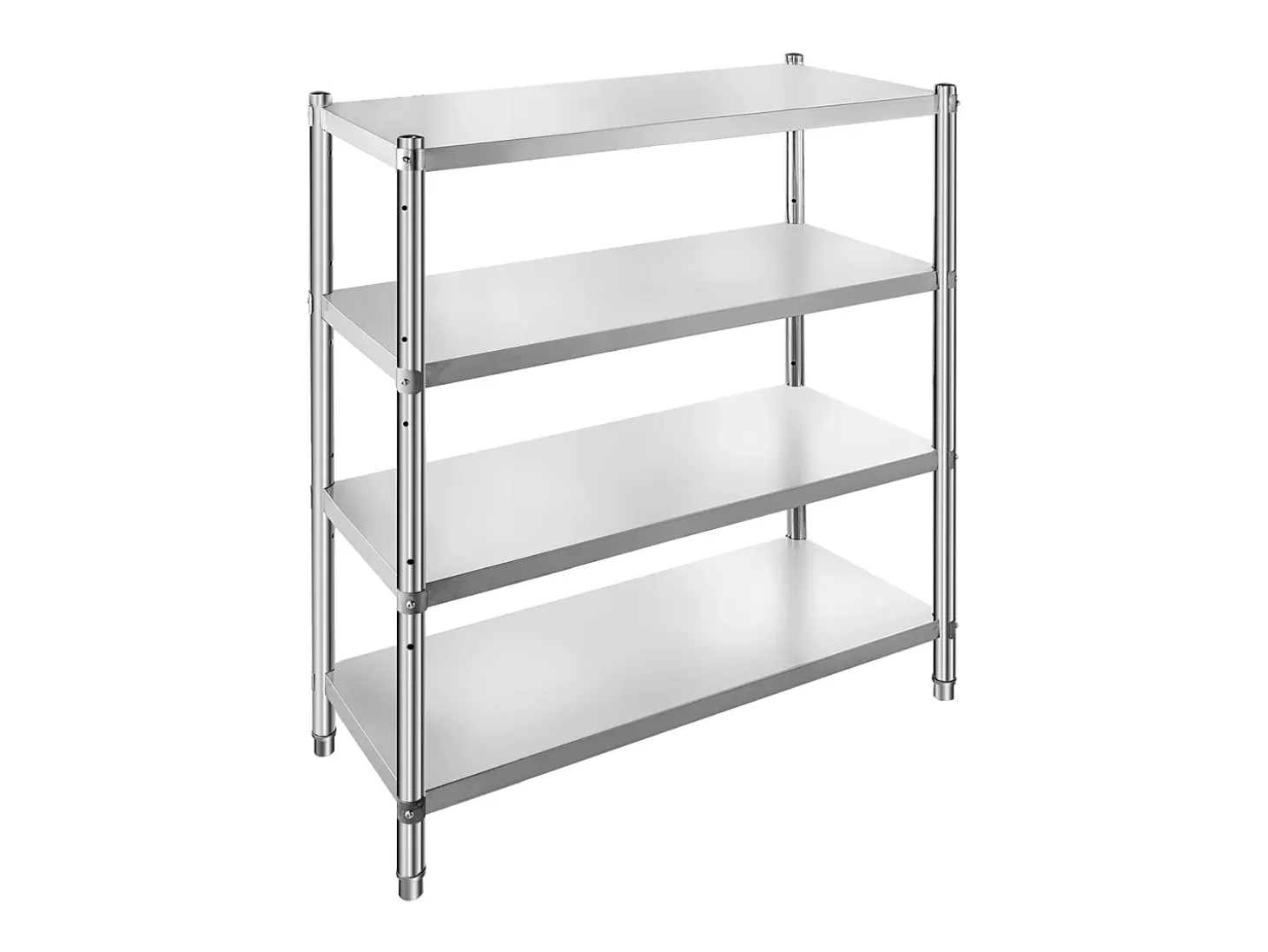 Estantería SucceBuy de Acero Inoxidable, 4 Estantes, 122 x 48 x 150 CM, Capacidad de Carga 600 KG