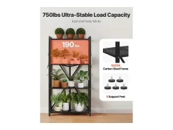 Estantería SucceBuy Plegable Móvil, 4 Niveles, Estantería Plegable con Ruedas, 71x33x137 cm, Metal Robusto, Carga Estática 340 kg Dinámica 90,7 kg