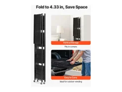 Estantería SucceBuy Plegable Móvil, 4 Niveles, Estantería Plegable con Ruedas, 71x33x137 cm, Metal Robusto, Carga Estática 340 kg Dinámica 90,7 kg