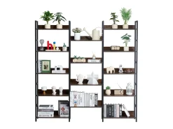 Estantería SucceBuy, Rústica de Metal con 14 Niveles para Salón, Dormitorio y Oficina