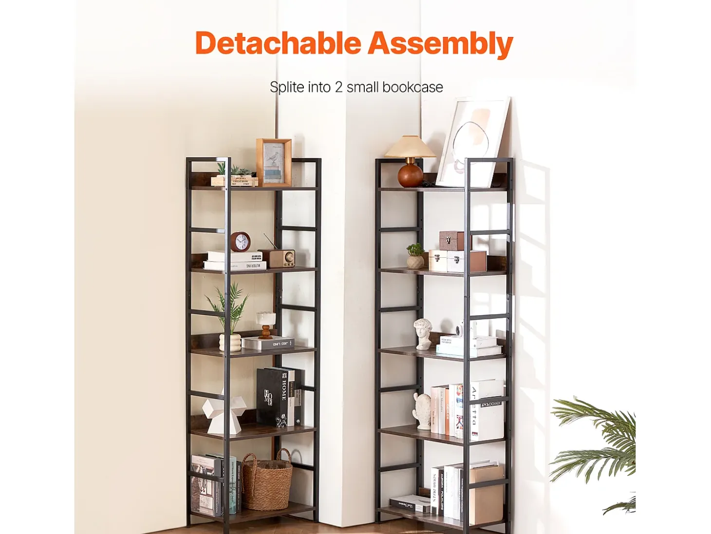 Estantería SucceBuy, Rústica de Metal con 14 Niveles para Salón, Dormitorio y Oficina