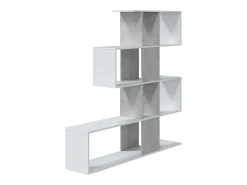 Estantería ZigZag cemento/blanco mate 145x29x145 cm