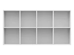 Estantería/Aparador contrachapada blanco brillo 66x30x130 cm