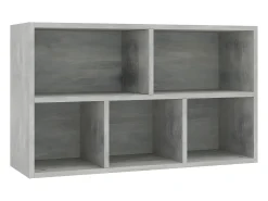 Estantería/Aparador madera contrachapada gris 50x25x80 cm