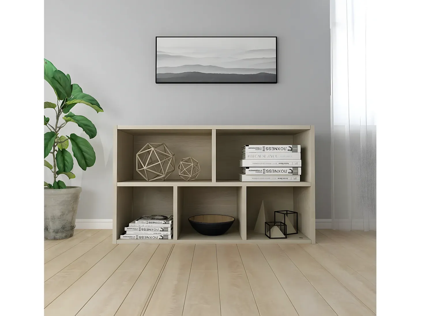 Estantería/Aparador madera contrachapada color roble 50x25x80cm