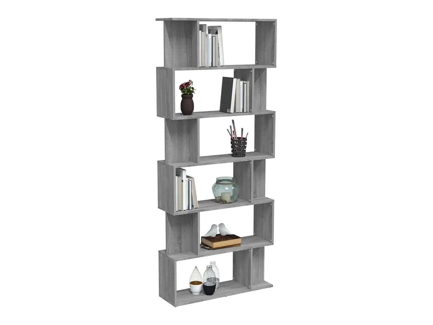 Estantería/Biombo madera contrachapada gris Sonoma 80x24x192 cm