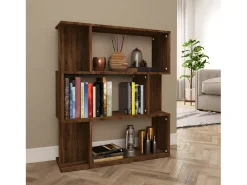 Estantería/Biombo madera contrachapada marrón roble 80x24x96 cm