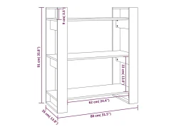 Estantería/divisor de espacios madera pino gris 80x35x91 cm