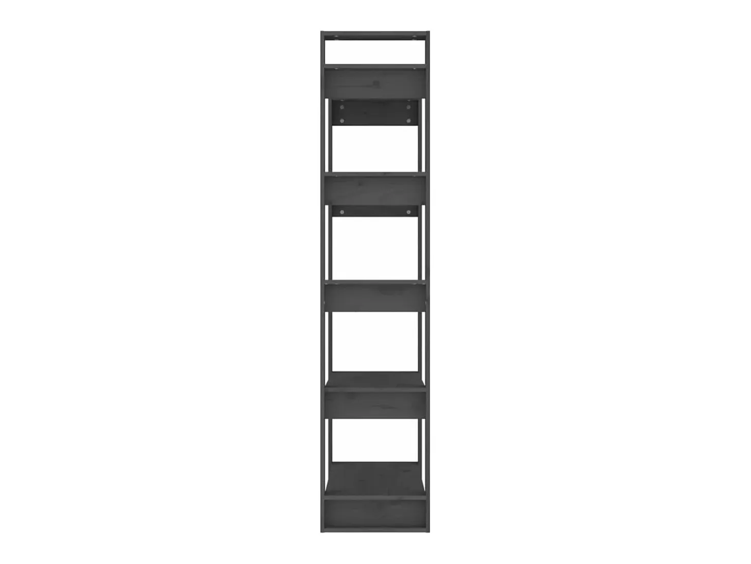Estantería/divisor de espacios madera maciza gris 80x35x160 cm
