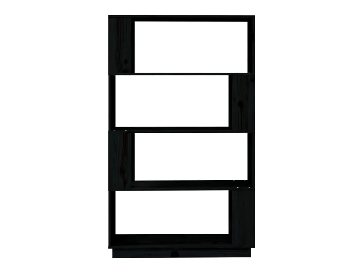 Estantería/divisor de espacios madera pino negro 80x25x132 cm
