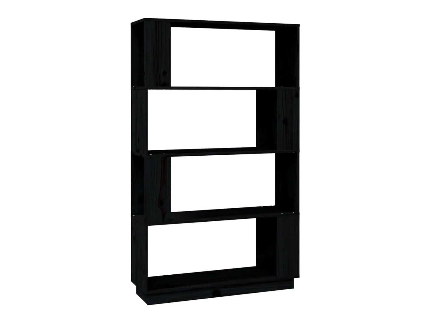 Estantería/divisor de espacios madera pino negro 80x25x132 cm