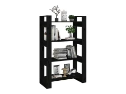 Estantería/divisor de espacios madera pino negro 80x35x125 cm