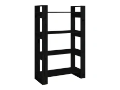 Estantería/divisor de espacios madera pino negro 80x35x125 cm