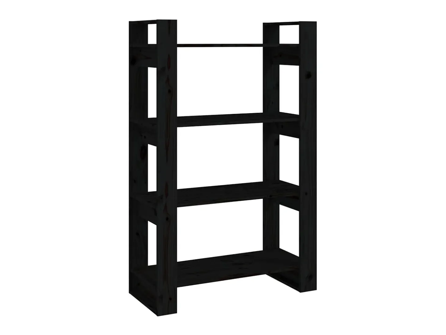 Estantería/divisor de espacios madera pino negro 80x35x125 cm