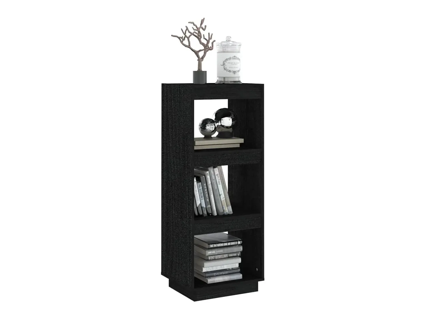 Estantería/divisor de espacios madera pino negro 40x35x103 cm