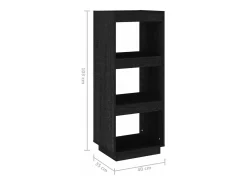 Estantería/divisor de espacios madera pino negro 40x35x103 cm