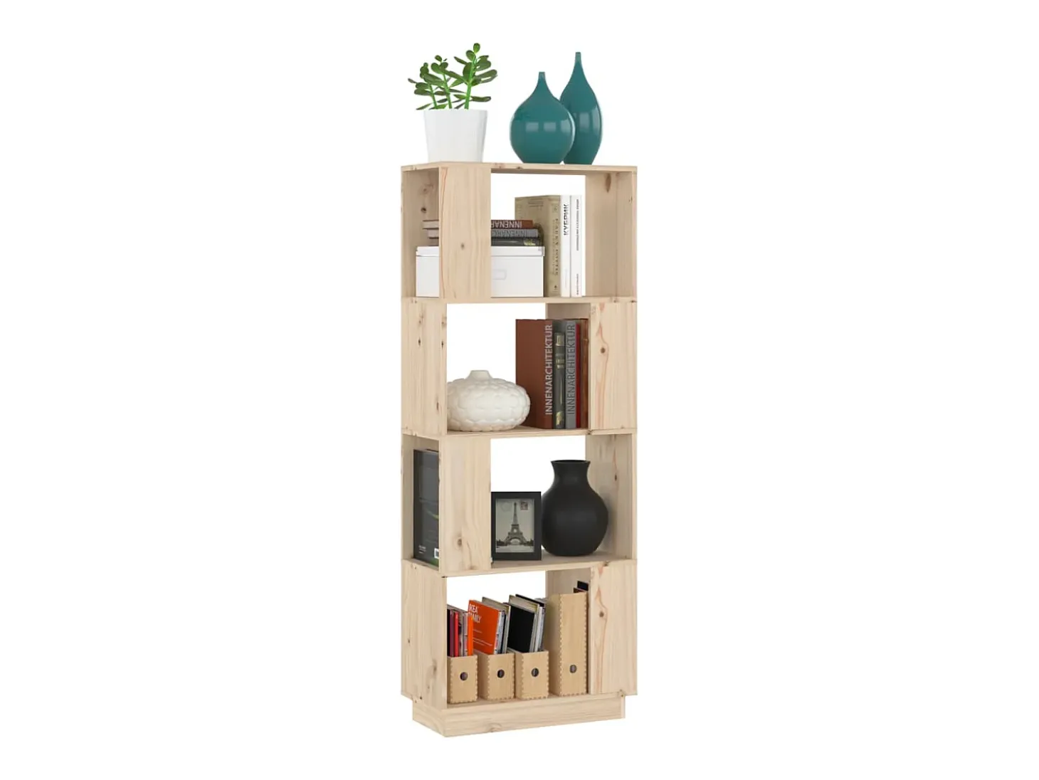 Estantería/divisor de espacios madera maciza pino 51x25x132 cm