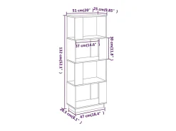 Estantería/divisor de espacios madera maciza pino 51x25x132 cm