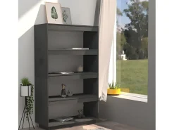 Estantería/divisor de espacios madera pino gris 80x35x135 cm