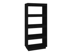 Estantería/divisor de espacios madera pino negro 60x35x135 cm