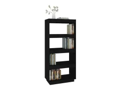 Estantería/divisor de espacios madera pino negro 60x35x135 cm