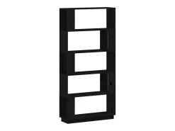 Estantería/divisor de espacios madera pino negro 80x25x163,5 cm