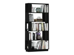 Estantería/divisor de espacios madera pino negro 80x25x163,5 cm