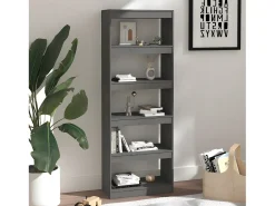 Estantería/divisor de espacios madera pino gris 60x30x167,5 cm