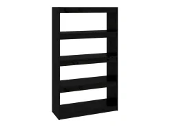 Estantería/divisor de espacios madera pino negro 80x30x135,5 cm