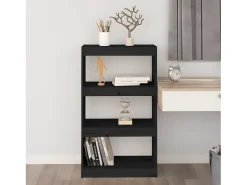 Estantería/divisor de espacios madera pino negro 60x30x103,5 cm