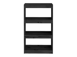 Estantería/divisor de espacios madera pino negro 60x30x103,5 cm