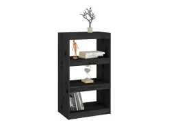 Estantería/divisor de espacios madera pino negro 60x30x103,5 cm