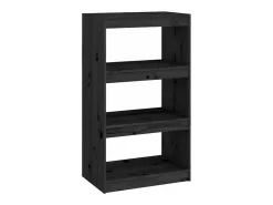 Estantería/divisor de espacios madera pino negro 60x30x103,5 cm