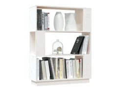 Estantería/divisor de espacios madera pino blanco 80x25x101 cm