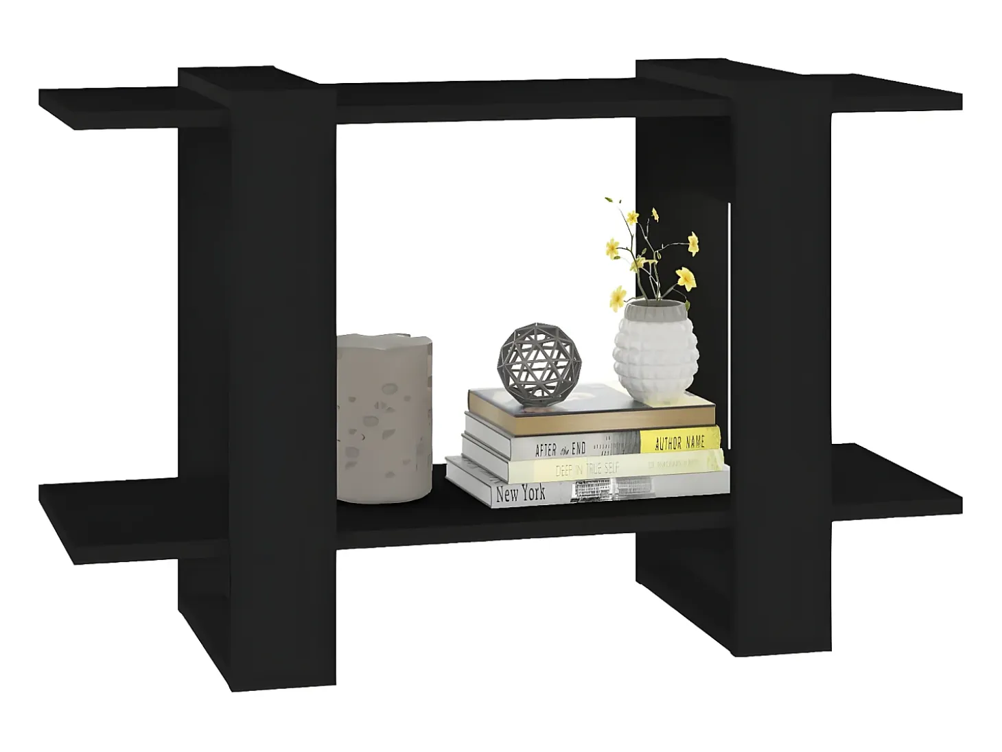 Estantería/divisor de espacios negro 80x30x51 cm