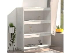 Estantería/divisor de espacios madera pino blanco 80x35x103 cm