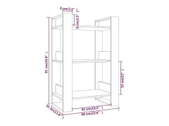 Estantería/divisor de espacios madera pino gris 60x35x91 cm