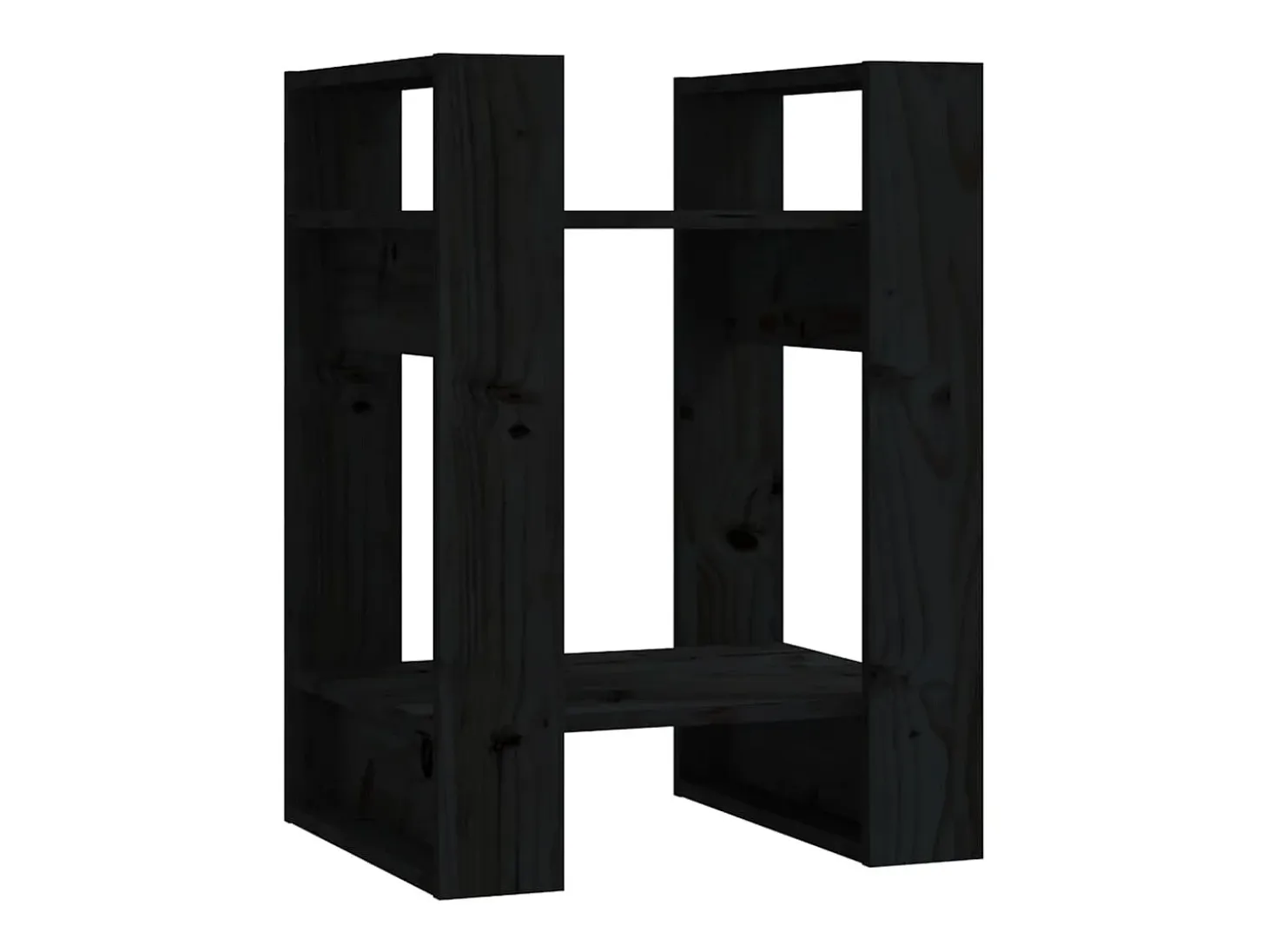 Estantería/divisor de espacios madera pino negro 41x35x57 cm