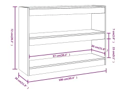 Estantería/divisor de espacios blanco 100x30x72 cm