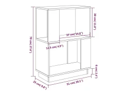 Estantería/divisor de espacios madera pino blanco 51x25x70 cm